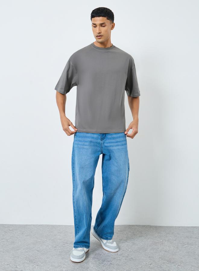 Styli Men Monochrome Boxy Fit Cotton T-Shirt - Image 3